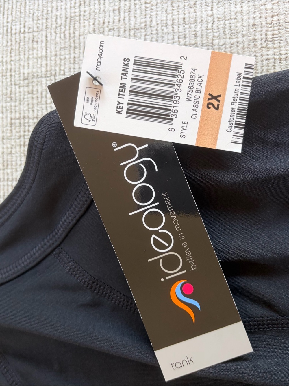 Ideology Black Racerback Performance Tank - Picture 3 of 7